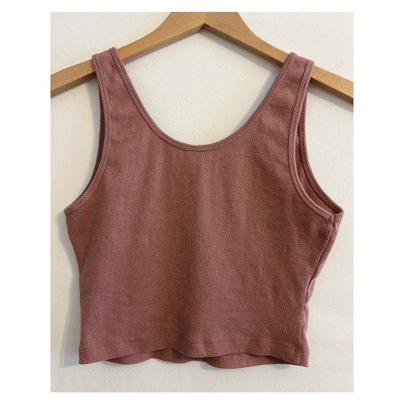 BP Cropped 3 Button tank Top Mauve Pink Sz Small - Picture 3 of 3